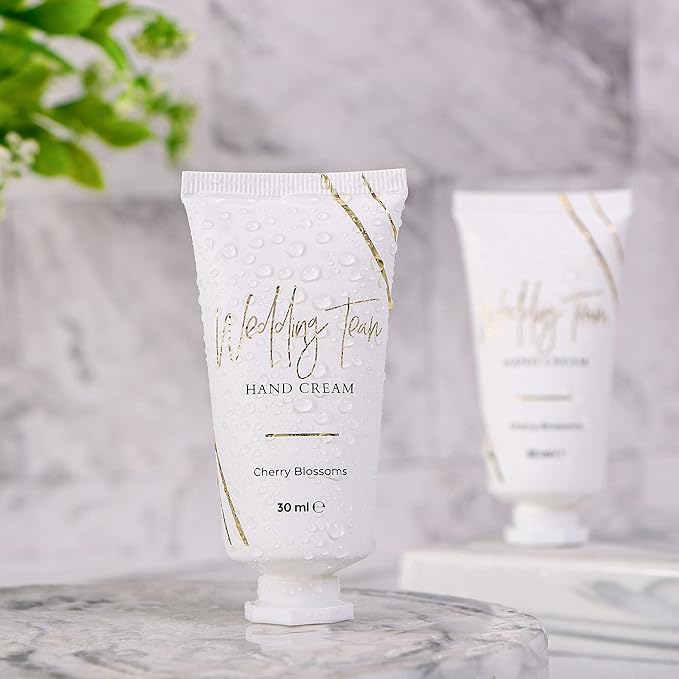 Pop Fizz Designs Wedding Team Hand Cream | Bridesmaids Proposal Gifts | Will You Be My Bridesmaid? | Bridal Shower Favors | Marble| 10 Pack