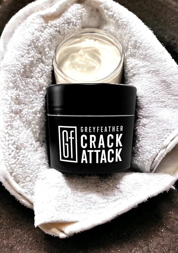 Greyfeather Crack Attack Hand Cream for Dry Cracked Hands & Feet, Skin Repair Cream for Gardeners, Nurses, Bug Bites, Rashes, Gift for Father's & Mother’s Day, Weddings, Outdoor Use (8 oz)