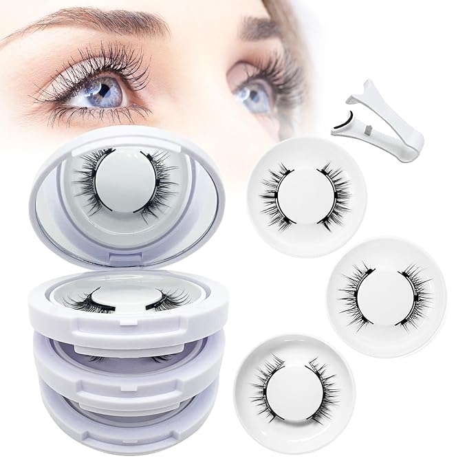 Magnetic Eyelashes with Applicator,2025 New Reusable Magnetic Eyelashes Natural Look No Glue or Liner Needed,Upgraded Soft Lashes Kit for Daily Use(Natural+Devil+Camellia)