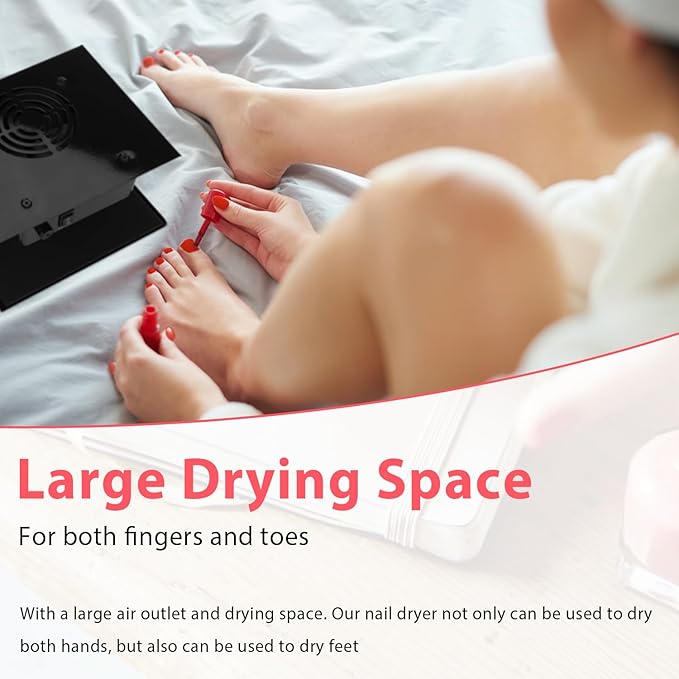 Nail Dryer for Regular Polish, 300W Nail Drying Fan with Hot and Cool Air, Professional Air Nail Dryer for Manicure Salon and Daily Home Use