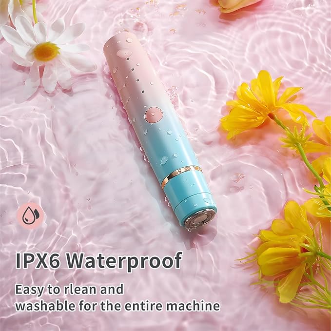 Nose Hair Trimmer for Men and Women, Eyebrow Trimmer, Electric Shaver Razor 3 in 1, Portable, Waterproof and Rechargeable for Ears, Face, Legs (Blue Pink)