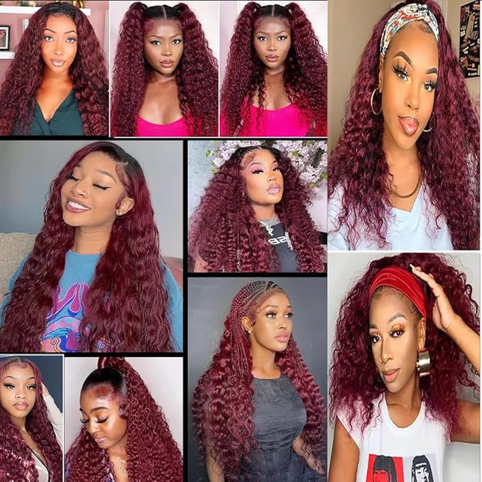 99j Loose Deep Water Wave Bundles Human Hair Ombre 1B99j Deep Wave Bundles #1B and Burgundy two tone Brazilian Human Hair Wet Wavy for Women 26 28 30 Inch