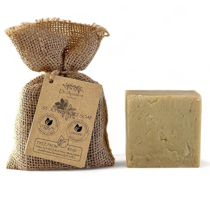 Kantaron St. John'S Wort Soap Bar Organic Natural Vegan Traditional Handmade Antique - Effective For Nappy Rash, Minor Burns, Healing In The Wounds - Absolutely No Chemicals!