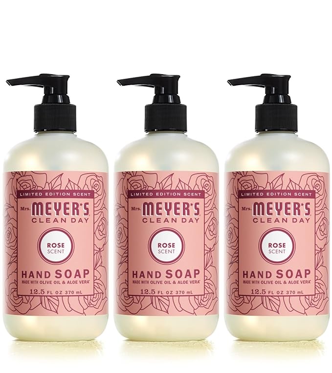 MRS. MEYER'S CLEAN DAY Liquid Hand Soap Rose (12.5 Fl Oz (Pack of 3))