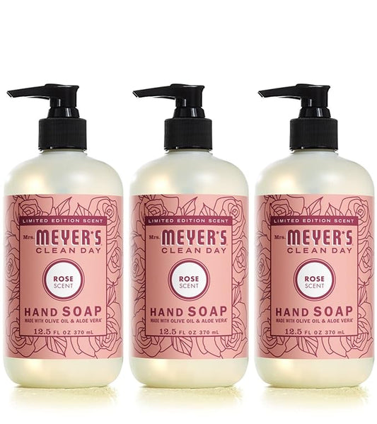 MRS. MEYER'S CLEAN DAY Liquid Hand Soap Rose (12.5 Fl Oz (Pack of 3))