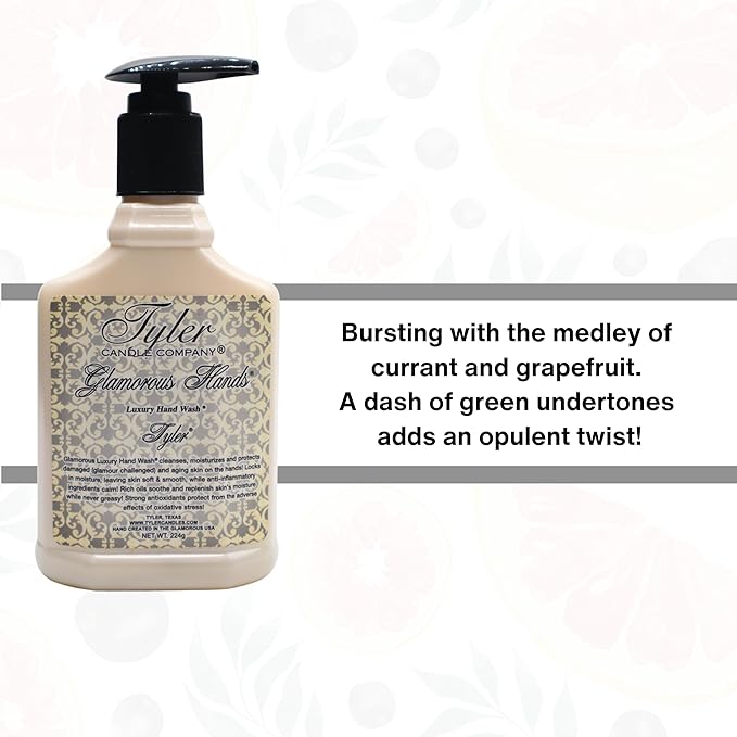 Worldwide Nutrition Bundle: Tyler`s Tyler Scent Glamorous Hand Wash - Scented Pump Bottles for Luxury Skin Care - 1 Pack, 8 Oz Moisturizing Hand Wash Soap with Multi-Purpose Key Chai