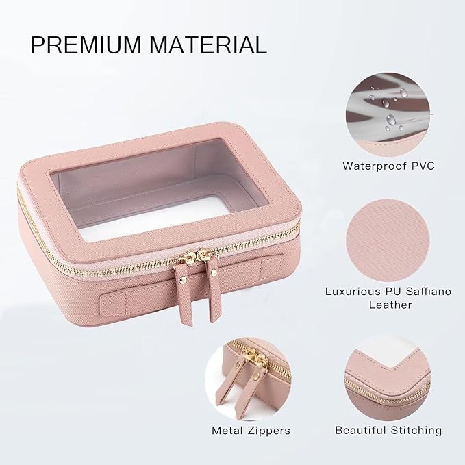 Clear Makeup Bag with Mini Cosmetic Bags,Travel Toiletry Bags for Women,Portable Cosmetic Bags Case, Transparent Waterproof Cosmetic Organizer Storage Bags for Women Men