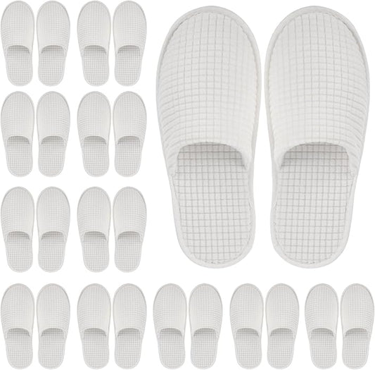 Geyoga 12 Pair House Slipper for Guest Non Slip Disposable Slipper for Travel Washable Reusable Closed Toe Hotel Bridesmaid Indoor Spa Wedding Party Shoeless Home