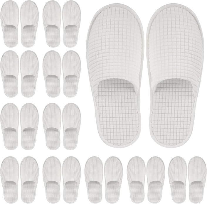 Geyoga 12 Pair House Slipper for Guest Non Slip Disposable Slipper for Travel Washable Reusable Closed Toe Hotel Bridesmaid Indoor Spa Wedding Party Shoeless Home
