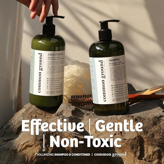 COMMON GROUND 3 Hand Wash & 1 Shampoo & Conditioner Bundle (5 Items), Paraben & Cruelty Free, Organic, Vegan, Plant-Based, Botanical Scent & Avocado Oil Extracts, Men, Women, Sensitive