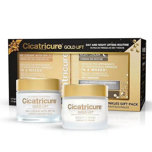Cicatricure Gold Lift, Day and Night Cream Gift Pack, Anti Wrinkle Cream for Women, Anti Aging Face Cream, Peptide Moisturizer with Firming, Lifting Effect Anti Aging Cream for Mature Skin 1.7 oz each