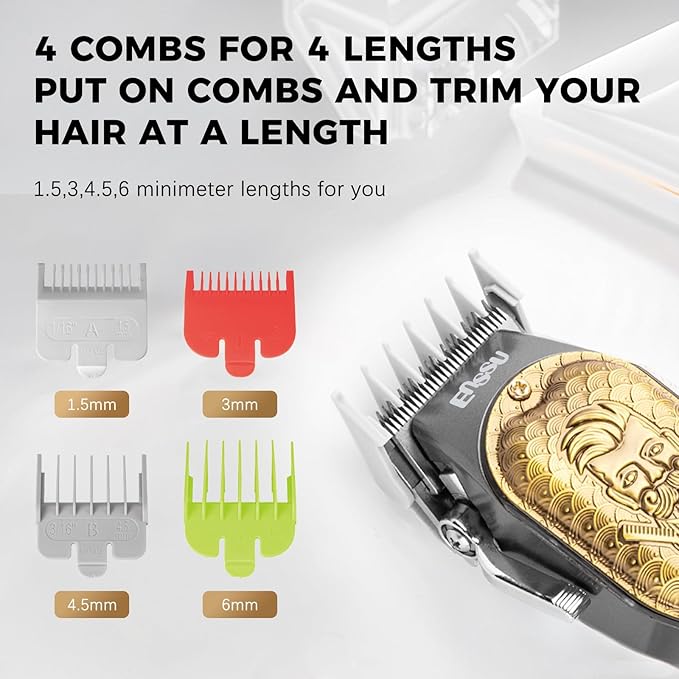 ENSSU Professional Hair Clippers for Men, Cordless Barber Clippers with Adjustable Precision Blades, LED Display, and 180-Minutes Runtime for Professional Barbers & Home Haircutting
