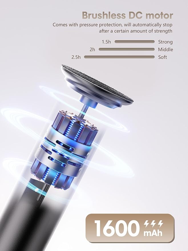 Electric Foot Callus Remover - 2 in 1 Cordless Electric Foot File Nail Grinder,Electric Callus Remover for Feet with 3 Modes,Dry Skin Remover for Feet (Black)