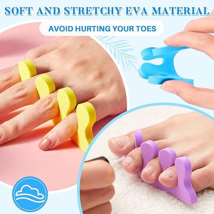 330 Pairs Disposable Pedicure Slippers and Toe Separators Kit Include 80 Disposable Foam Pedicure Flip Flops 250 Pairs Toe Separators for Women Nail Spa Party