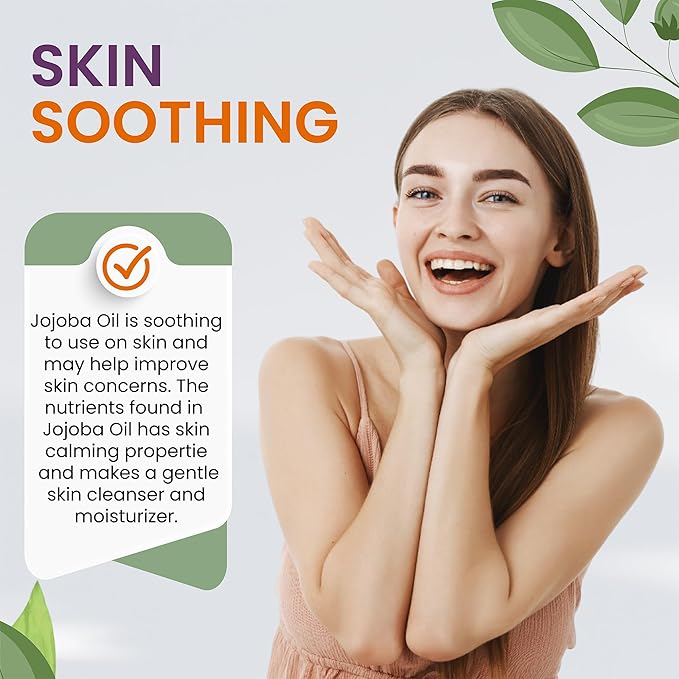 Dr Joe Lab Jojoba Oil Organic, Jojoba Oil for Hair Growth, Jojoba Oil for Skin, Jojoba Oil for Face, 100% Pure Natural, Cold Pressed, Deep Moisturizing Anti-Aging, Essential Oils - 32 Fl Oz