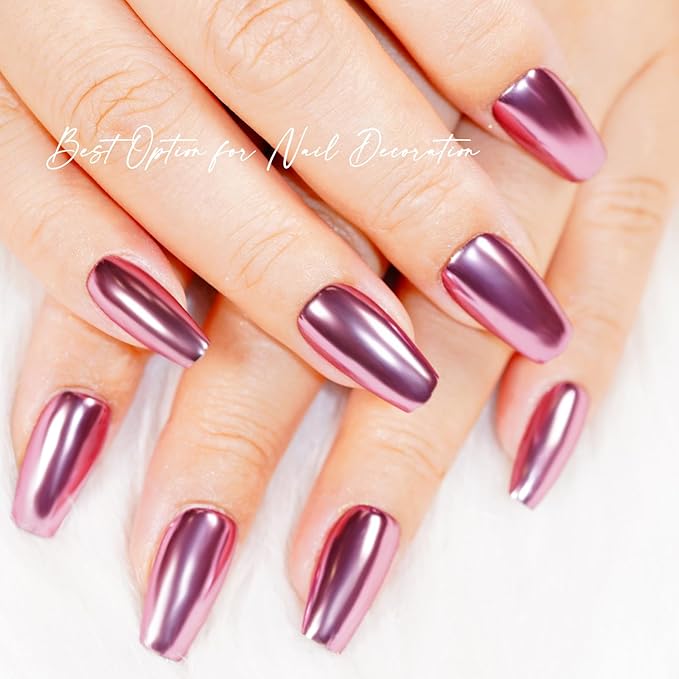 6 Color Set 0.5g/Jar Chrome Nail Powder Metallic Mirror Pigment Dust for Manicure Nail Art Decoration Gold Silver Brown Green Blue Purple Rubbing Glitter (TA 6 Pcs Set-03)