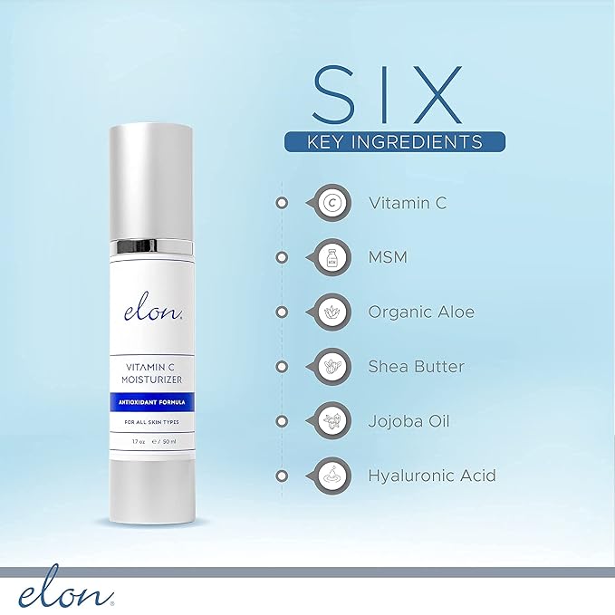 Elon Revitalizing Bundle - Hyaluronic Acid & Antioxidant C Lotion & Serum Set for Deep Hydration, Collagen Production & Smooth Even Skin