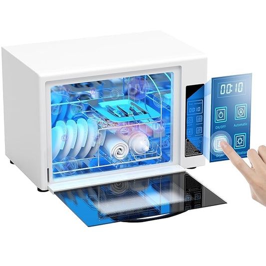 SIXRARI 21L Nail Tool Cleaner-Large Capacity, Kitchen Cleaning Cabinet with Timer Setting, Multi-Functional UV Cleaning Box for Home and Beauty Salons Use, For Nail Tool, Dishes, Toys or Other Items