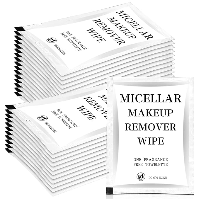 Ctosree 150 pcs Makeup Remover Wipes Bulk Individually Wrapped Makeup Wipes Single Remover Cloth Facial Cleansing Pads for Mascara Lipstick Oil Dirt Face Skin Travel Hotel(White)