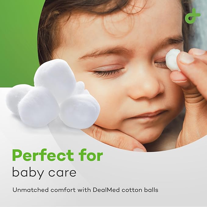 Dealmed Cotton Balls Soft Premium Conveniently Packed in Zip-Locked Bag, 300 Count (Pack of 1)