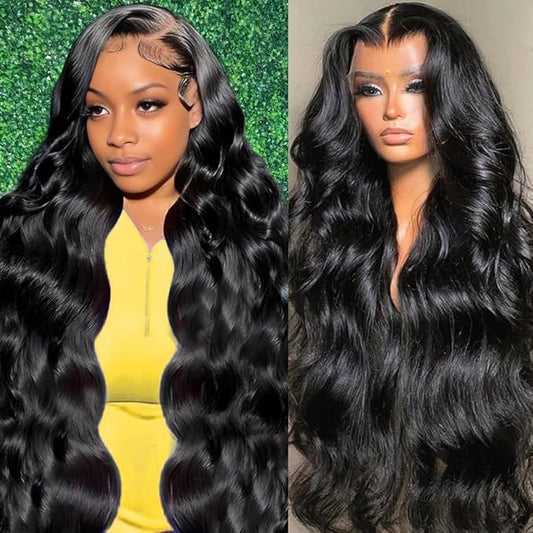 24 Inch 13x6 HD Lace Front Wigs Human Hair Body Wave Lace Front Wigs Human Hair Pre Plucked 200% Density Transparent Lace Frontal Wigs Human Hair Lace Front Wigs Baby Hair Wig for Women
