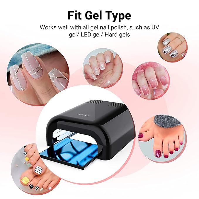 MelodySusie 36W Nail Lamp for Resin, Pro04 Professional Gel Nail Polish Curing Lamp with 3 Timer Setting, Sliding Tray for Manicure Pedicure Resin, Black