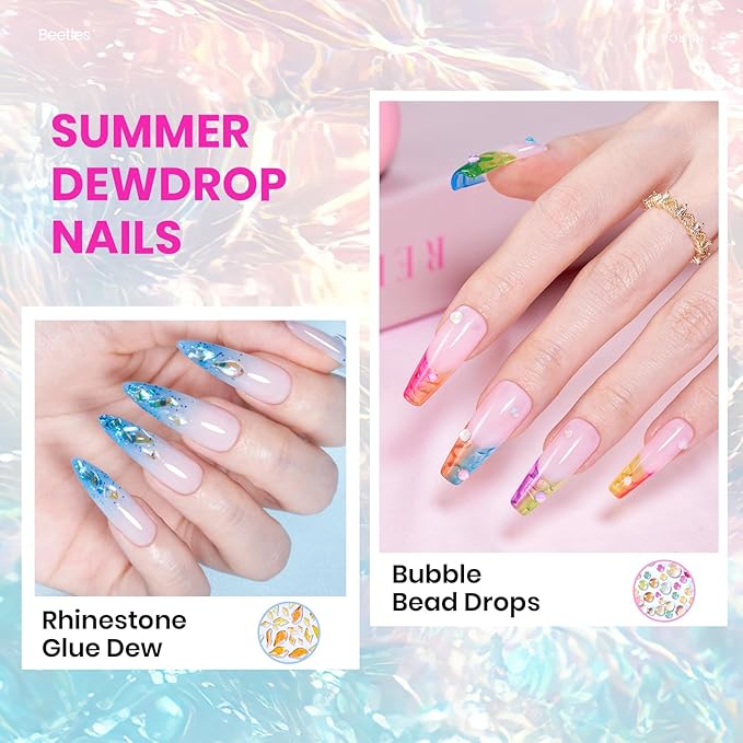 Beetles Neon Jelly Gel Nail Polish Kit,20 Colors Summer Cat Eye Glitter Soak Off UV LED Gel Nail Kit Pink Orange Blue Sunbeam Jelly with Base Matte Top Coat for DIY Nail Art Lovers & Professionals