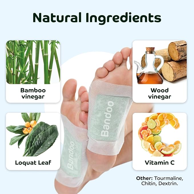 Bandoo Foot Pads | Original | Rana Pads | Premium Natural Bamboo Vinegar Foot Care Pads | Japanese Foot Pads | 30 Pads