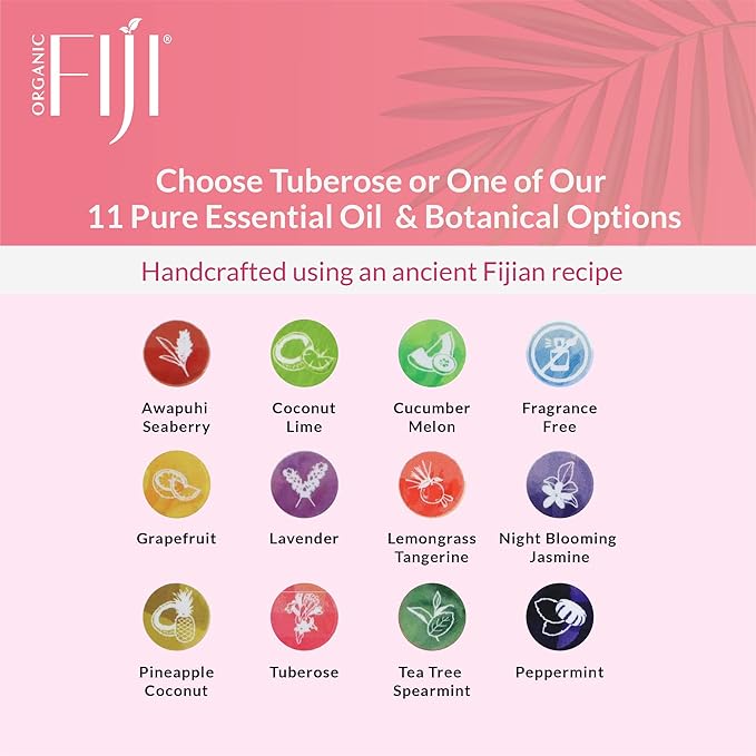 Coco Fiji, Coconut Oil Infused Soap, Bar 7oz (Tuberose, Pack of 2)