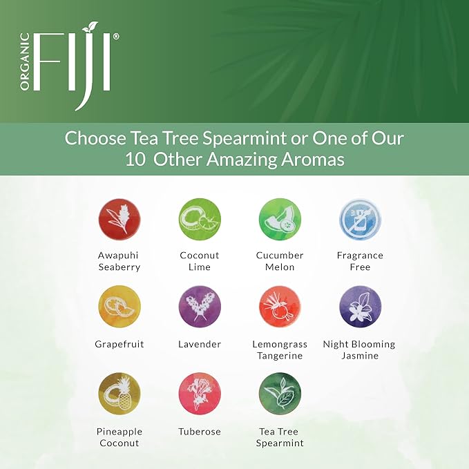 Coco Fiji Face & Body Lotion Infused With Coconut Oil | Lotion for Dry Skin | Moisturizer Face Cream & Massage Lotion for Women & Men | Tea Tree Spearmint 12 oz, Pack of 3