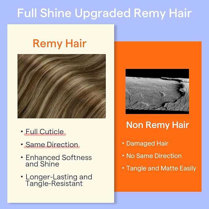 Full Shine Human Hair Extensions Brown Highlight Honey Blonde Hair Extensions Clip in Human Hair Remy Clip in Extensions Straight Hair Thick Hair 22 Inch 7 Pcs 120 G