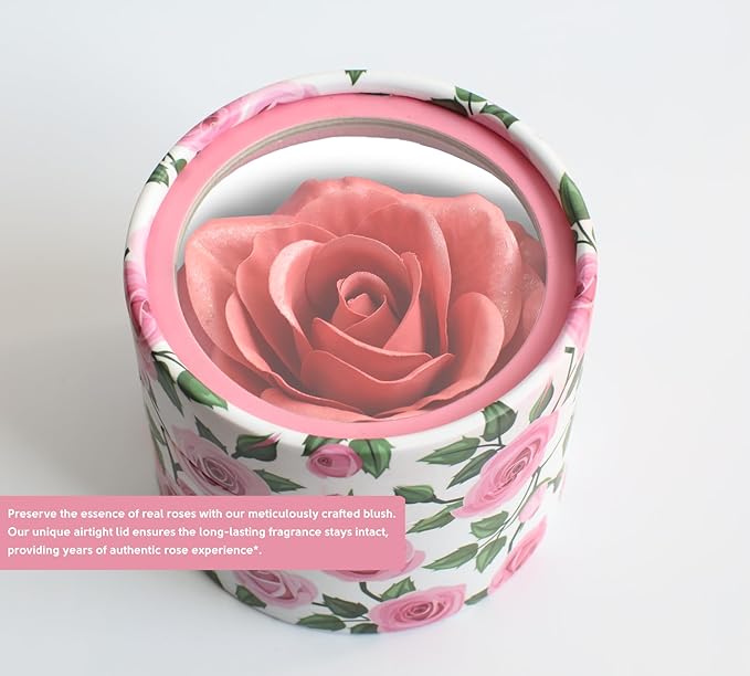 3D petal rose makeup blush gift highlighter Rare beauty blush rubor forma de rosa real rose flower red blush (Pink)