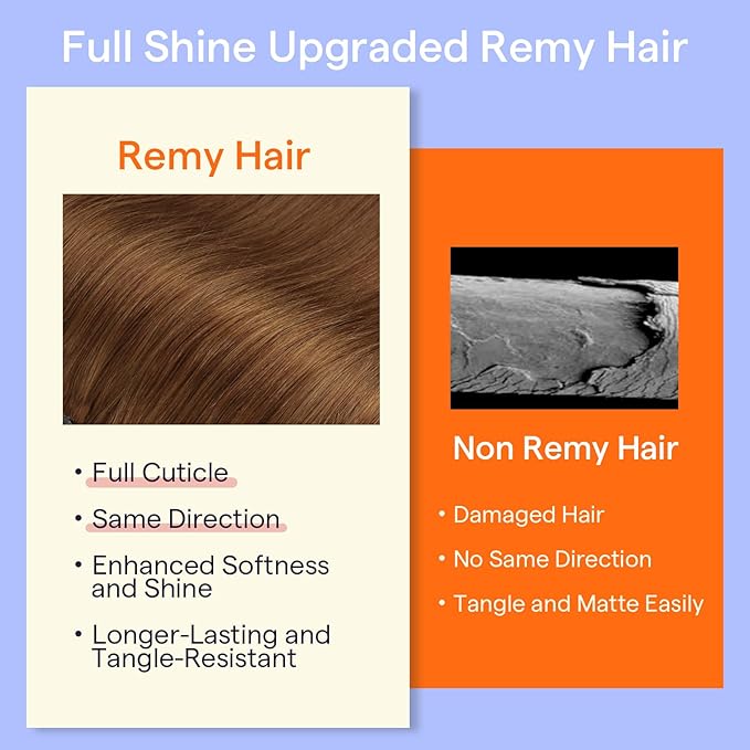Full Shine Clip in Hair Extensions Remy Human Hair Auburn Straight Clip in Extensions Real Human Hair Triple Weft Auburn Brown Invisible Hair Extensions 16 Inch 7 Pcs 120 G