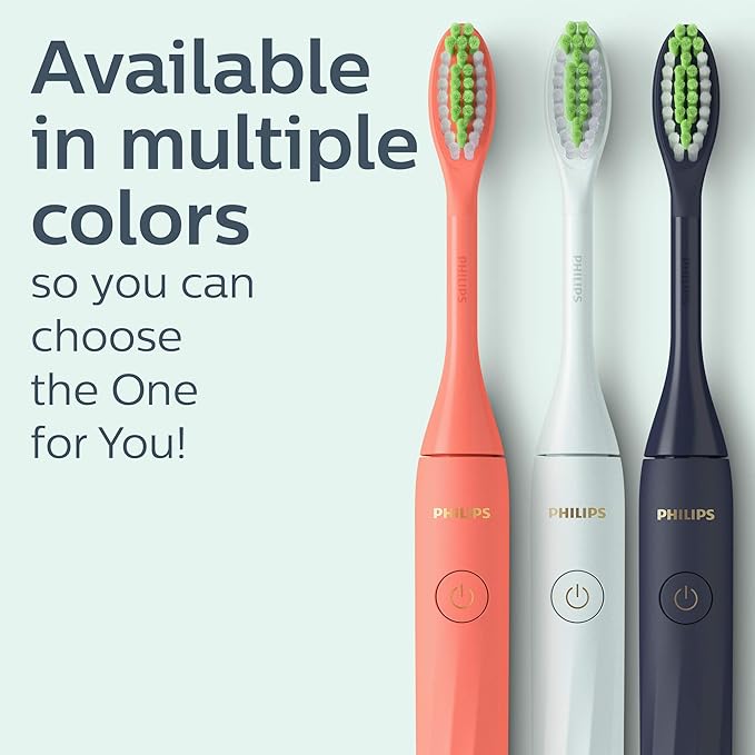 Philips One by Sonicare Battery Toothbrush, Mint Light Blue, HY1100/03