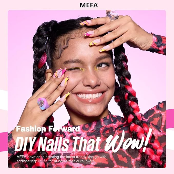 MEFA Neon Gel Nail Polish Set 6 Colors, Summer Neon Green Lime Yellow Pink Navy Blue Purple Orange Bright Vibrant Pride Month Soak Off Nail Art Design Manicure DIY at Home Salon Gifts for Women Girls