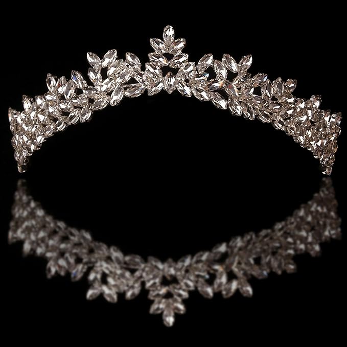 Women's Tiara, Crown for Henna Wedding Party | Glitter Hair Accessories for Bridal Birthday Pageant Prom Halloween Costume Christmas Party, Princess Crowns | Dream Design - Silver