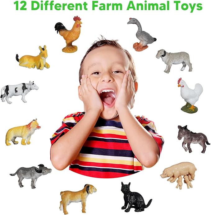 Kids Bath Bombs with Surprise Inside for Girls Boys Toddlers, 12 Pack Organic Bath Bombs for Kids with Farm Animals Toys Inside, Safe Handmade Bubble Bath Fizzy Dino Bath Bomb Easter Birthday Gift