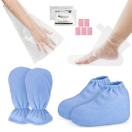200 Counts Paraffin Wax Liners for Hands & Feet & Paraffin Wax Booties and Gloves, Segbeauty Larger Paraffin Heated Hand SPA Mittens Foot Liners, Gloves & Socks for Hot Wax thera-py Thermal treat-ment