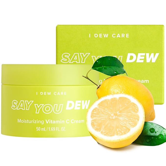 I DEW CARE Say You Dew Brightening Vitamin C Cream with Niacinamide + Glow Easy Vitamin C Tinted Lip Oil Gloss with Jojoba Seed Oil Bundle