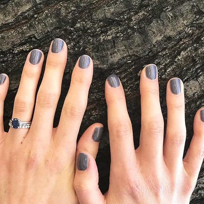 Dazzle Dry Mini Kit 4 Step System - Anticipation, an opaque dark slate gray with purple undertones. Full coverage cream. (5 Piece Kit / 5 Manicures)