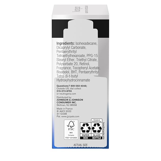 Neutrogena Rapid Wrinkle Repair Retinol Pro+ Power Facial Serum, Gentle Anti-Aging Face Serum with Pure Retinol & Nourishing Emollients, Non-Comedogenic, Paraben-Free, 1 fl. oz