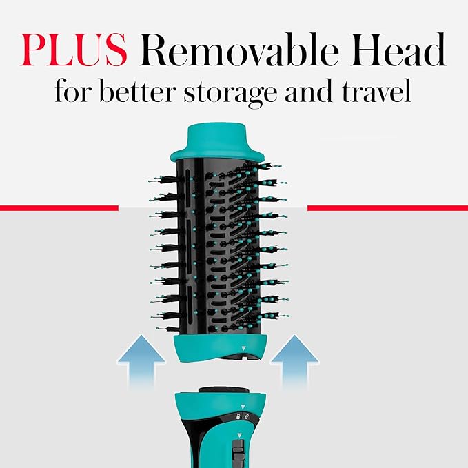 REVLON One Step Volumizer Plus Hair Dryer and Styler | More Volume, Less Damage, and More Styling Control for Easy and Fast Salon-Style Blowouts, Plus Travel Friendly (Teal)