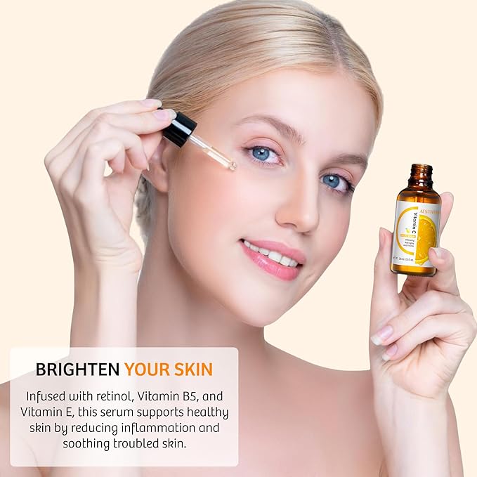 Elite Glow: Best Vitamin C Serum for Face with Vitamin E, Retinol & Hyaluronic Acid - Anti Aging Serum Erase Fine Lines, Dark Spots while Hydrate & Brighten All Skin Types of Men & Women | 1Fl Oz