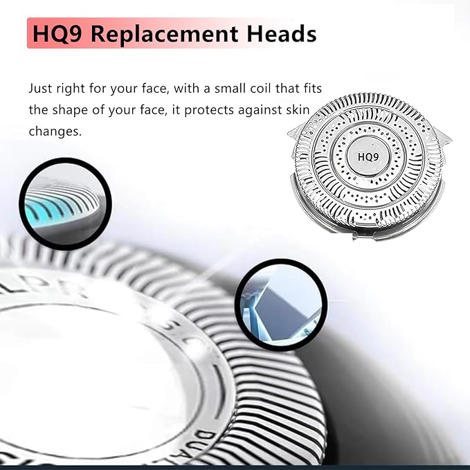 HQ9 Replacement Heads Blades Compatible with Phillips Norelco Hq9 Replacement Shaver Heads,Razor Series HQ9 Shaving for Philips Norelco SpeedXL 8240XL, 8100 series, 8200 series, 9100 series,PT/AT900