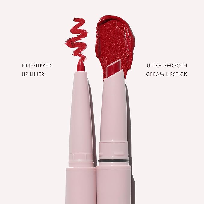 Wander Beauty Lipsetter Dual Cream Lipstick + Lip Liner - Red Over Heels - Ultra-Smooth, Hydrating Lipstick and Red Lip Liner with a Soft Matte Finish - Made with Squalane & Peptides (1 Count)