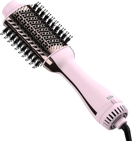 Hair Dryer Brush Blow Dryer in One Upgraded 4 in 1 Hair Dryer and Styler Volumizer with Negative Ion Anti-frizz Ceramic Titanium Barrel Hot Air Brush Hair Straightener Brush
