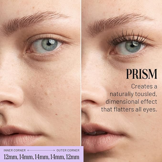 Lilac St - Prism Glamorous Faux Eyelash Clusters (14mm) - Dynamic & Fluttery Volume - DIY Lash Extension Wisps - Lightweight & Lifelike - Lasts 10 Days - Women Founded, Cruelty Free, Vegan - 10 Lashes