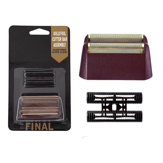 Replacement Foil Professional 5 Star Series Finale Shaver Shaper Super Close and Cutter Bar Assembly Compatible with Wahl Shaver Foil Model 7043-100,7031-100 Replacement Heads(1 Pack Red ）