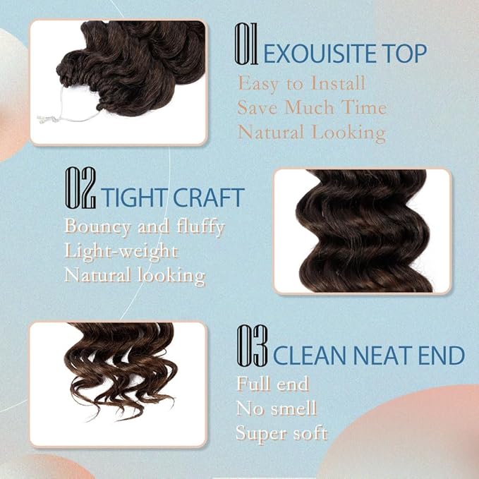 8 Packs Ocean Wave Crochet Hair Water Wave Crochet Braids for Women 12 Inch Short Curly Crochet Hair Beach Curl Deep Twist Crochet Braids Synthetic Braiding Hair Extensions (12 Inch, T1B/30#)