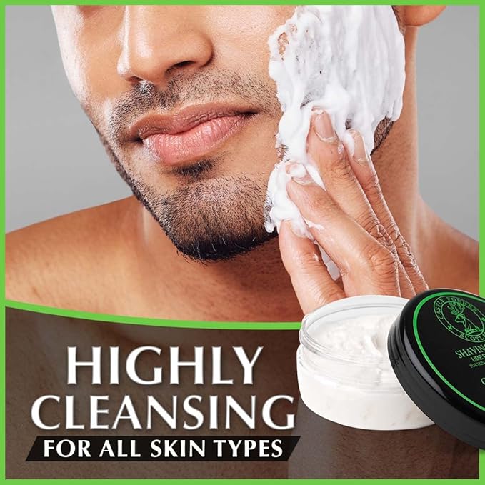 Castle Forbes Lime Shaving Cream For Men, 6.8 fl.oz. | Moisturizing Smooth Shave Lather w/ Essential Oils | Protects All Skin Types From Razor Burn & Irritation | Luxury Grooming & Beard Care